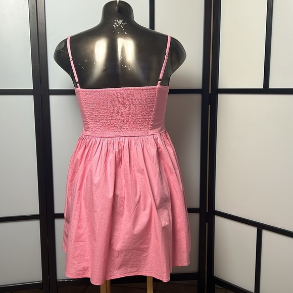 Gap Cami Eyelet Smocked Back Coral Frost Day Dress Spaghetti Strap Size Large G - Picture 8 of 17